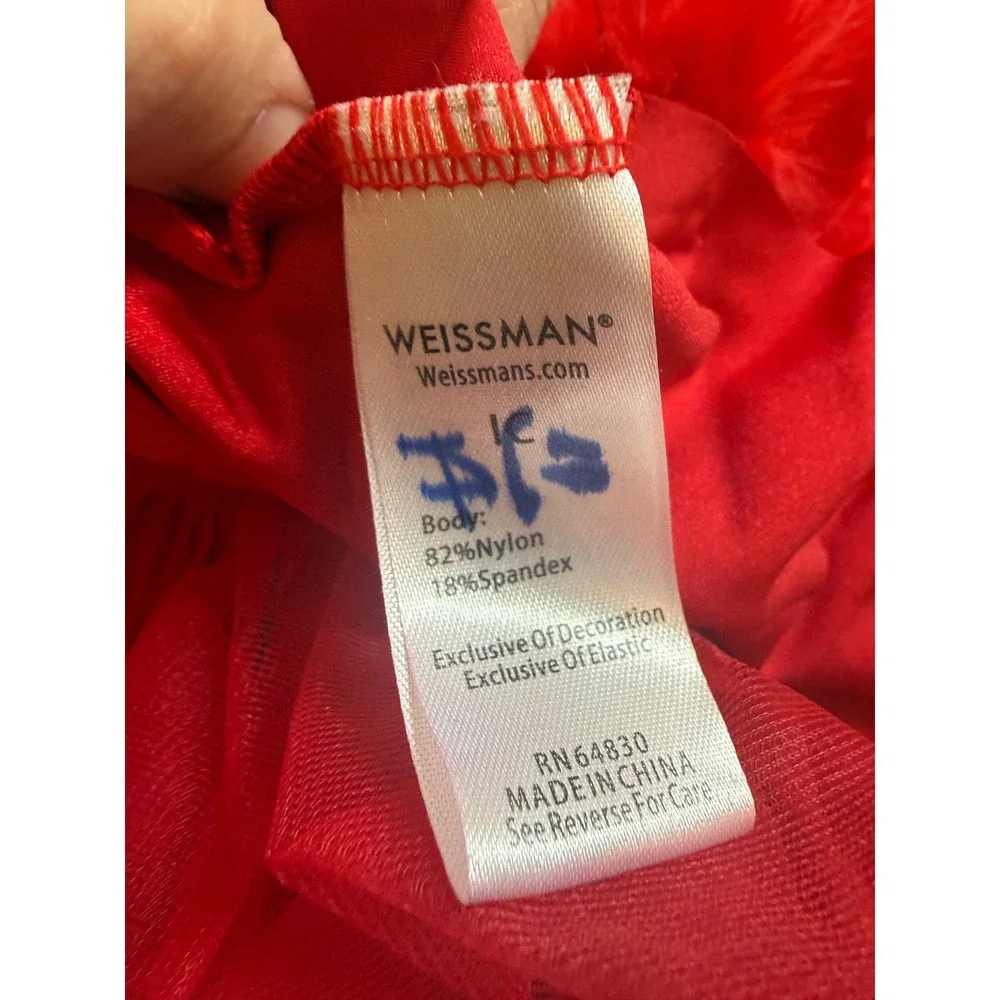 Sparkly Red Weissman Dance Costume‎ + Feather & Tulle Skirts + Bow Hair Piece 💃